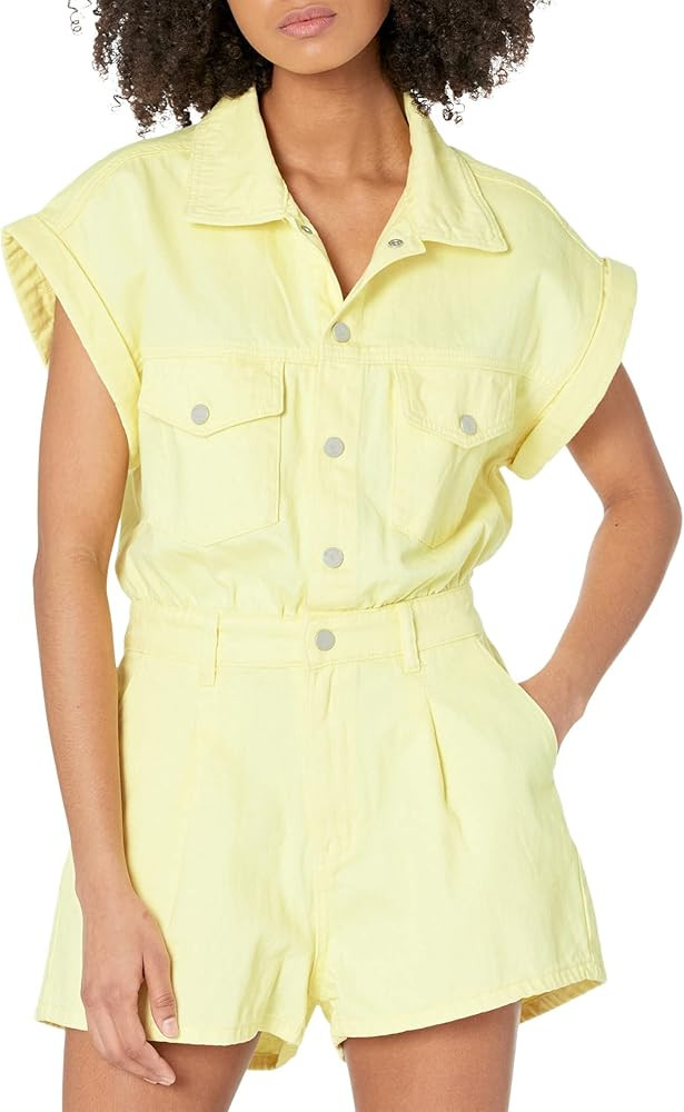 [BLANKNYC] womens Luxury Clothing Short Sleeve Collared Romper With Pockets, Comfortable & Stylis... | Amazon (US)