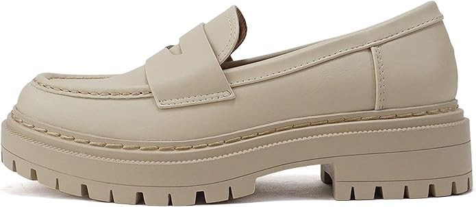 Soda “Eureka” ~ Women Slip On Platform Penny Loafer Lug Sole with Stitched Detail | Amazon (US)