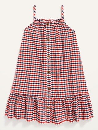 Plaid Cami Button-Front Peplum Dress for Toddler Girls | Old Navy (US)