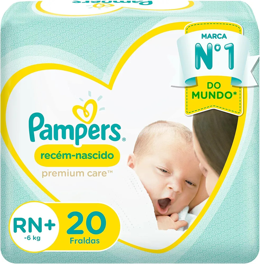 Fraldas Pampers Recém-Nascido Premium Care RN+ 20 Unidades | Amazon (BR)