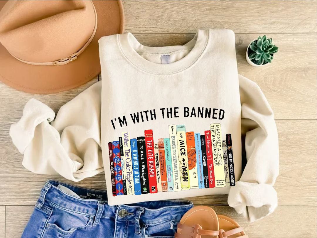 I'm With the Banned Sweatshirt Banned Books Sweatshirt - Etsy | Etsy (US)