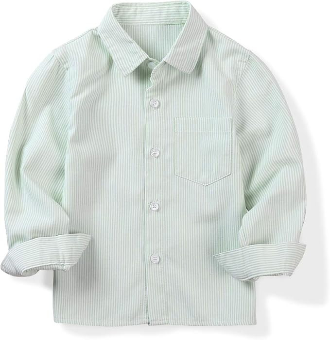 OCHENTA Little Big Boys' & Men's Long Sleeve Button Down Oxford Casual Dress Shirt | Amazon (US)
