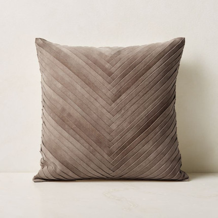 Click for more info about Kerro Woven Suede Modern Throw Pillow with Down-Alternative Insert 18'' + Reviews | CB2
