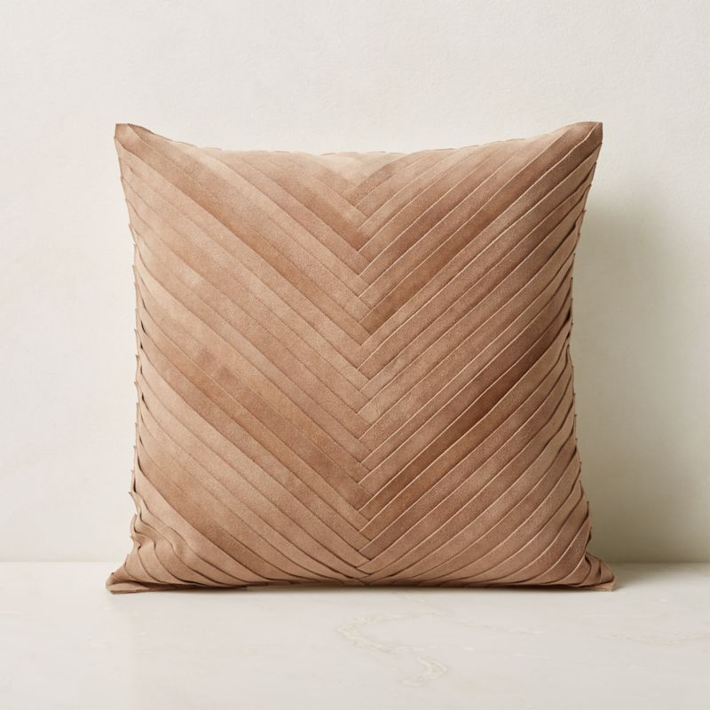 Kerro Woven Suede Modern Throw Pillow with Feather-Down Insert 18'' + Reviews | CB2 | CB2