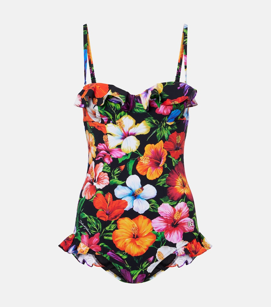 Dolce&Gabbana Floral ruffled swimsuit | Mytheresa (US/CA)