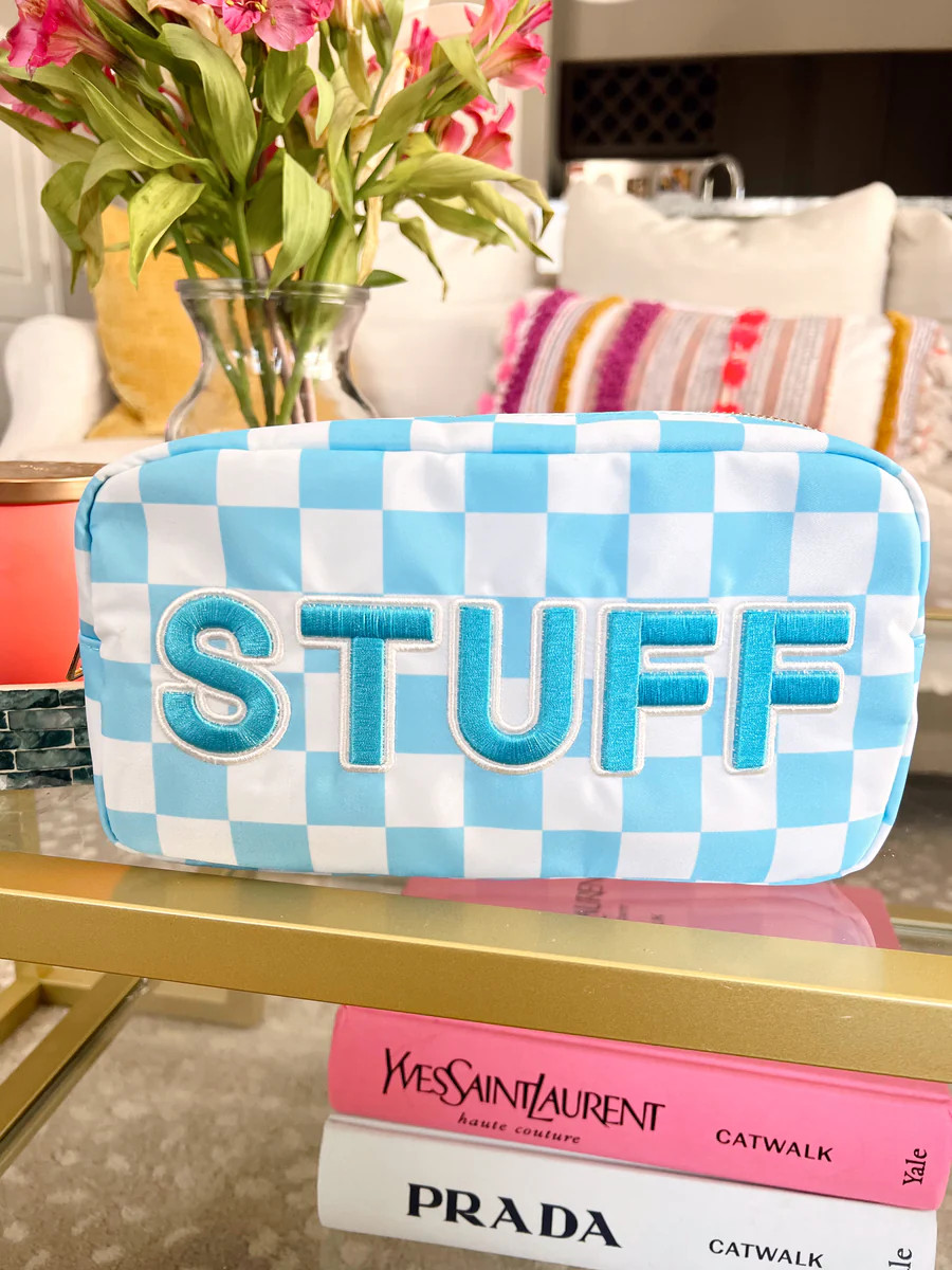 Stuff Large Bag - Blue Checkered | KenzKustomz