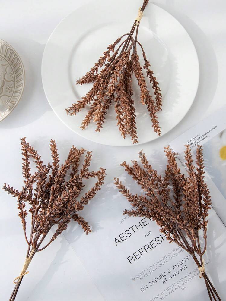 3/9/15pcs (3pcs/Bundle) Artificial Plants, Wheat Ear Mini Branches & Leaves, Bouquet DIY, Wreath ... | SHEIN