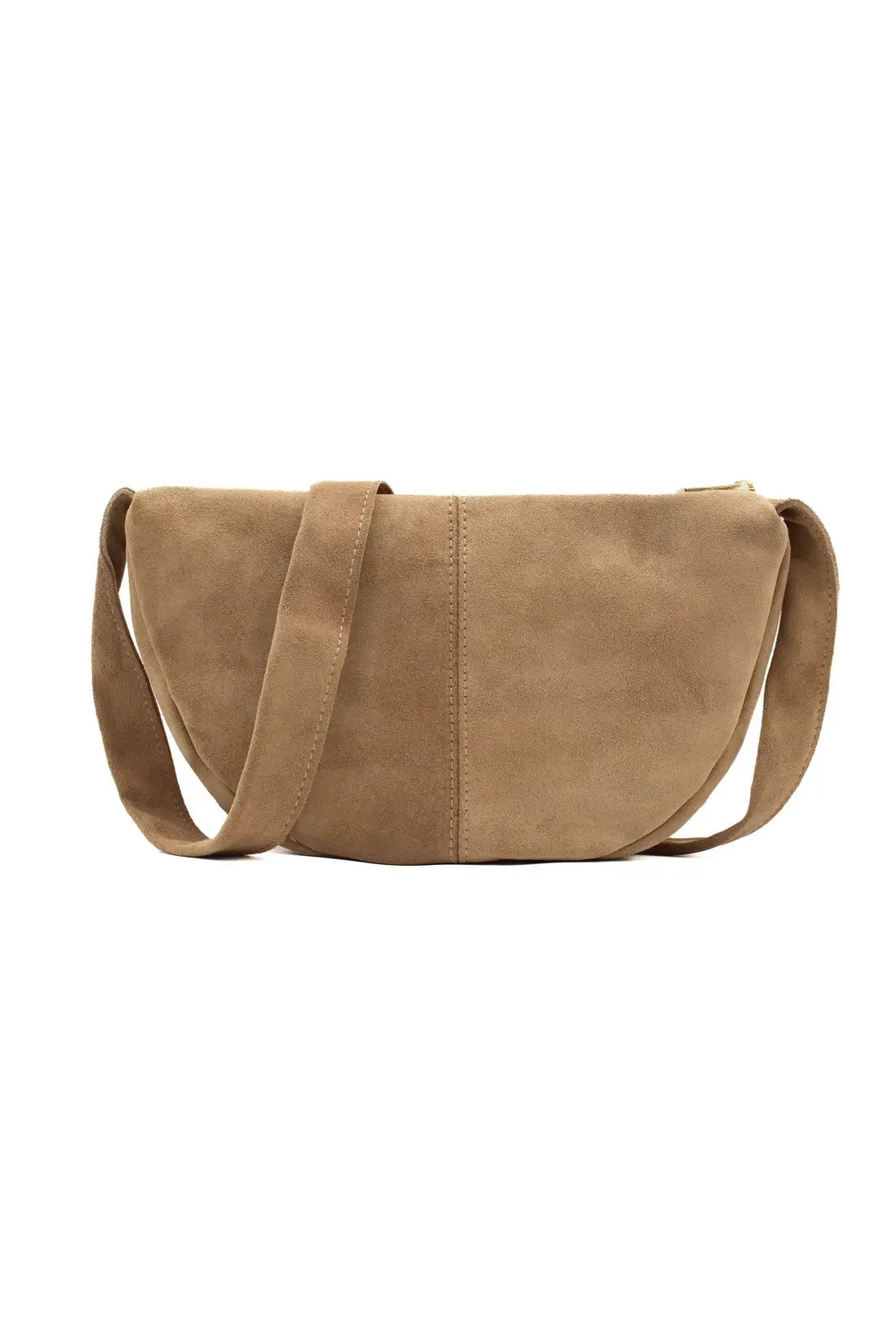 Taupe Kitise Premium Genuine Italian Suede Leather Crossbody  Bag | Debenhams | Debenhams UK