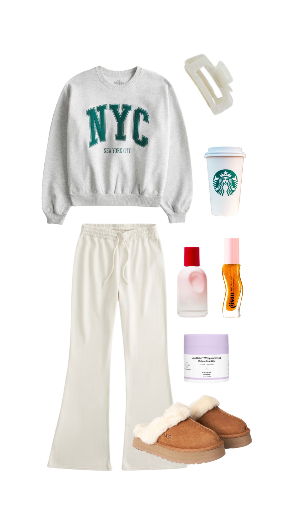 Comfy fall outfit, lazy day outfit, loungewear, hollister sweater, white sweatpants, comfy clothes, school outfit, college class outfit, affordable clothes

#LTKSeasonal #LTKfindsunder50 #LTKfindsunder100