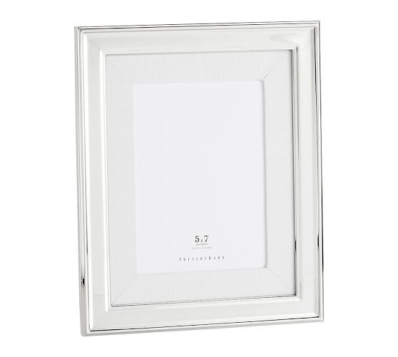 Personalized Silver-Plated Grosgrain Ribbon Mat Frames | Pottery Barn (US)