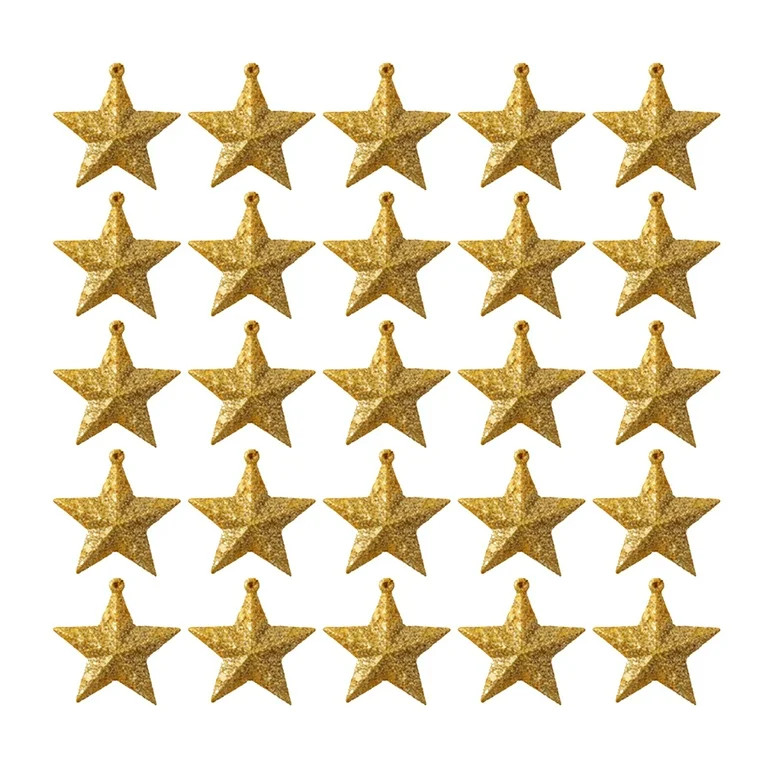 FRCOLOR 30Pcs Creative Mini Small Star Decoration Christmas Tree Pendant Golden - Walmart.com | Walmart (US)