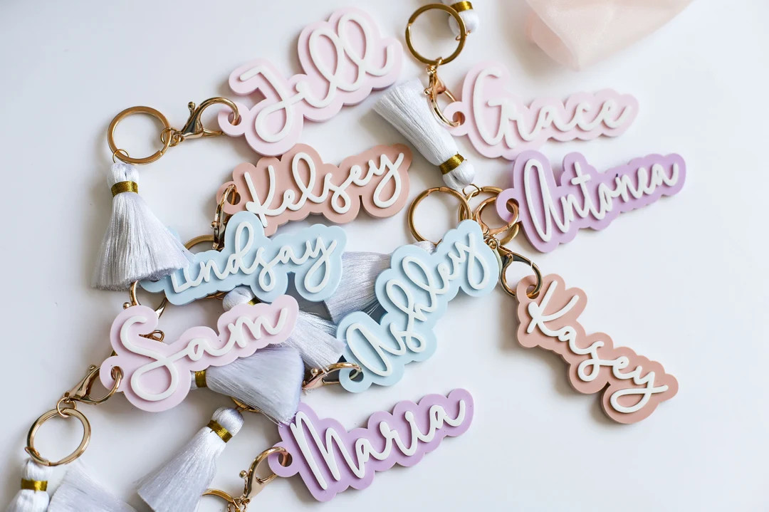 Personalized Keychain for Woman Bridesmaid Keychain Custom - Etsy | Etsy (US)