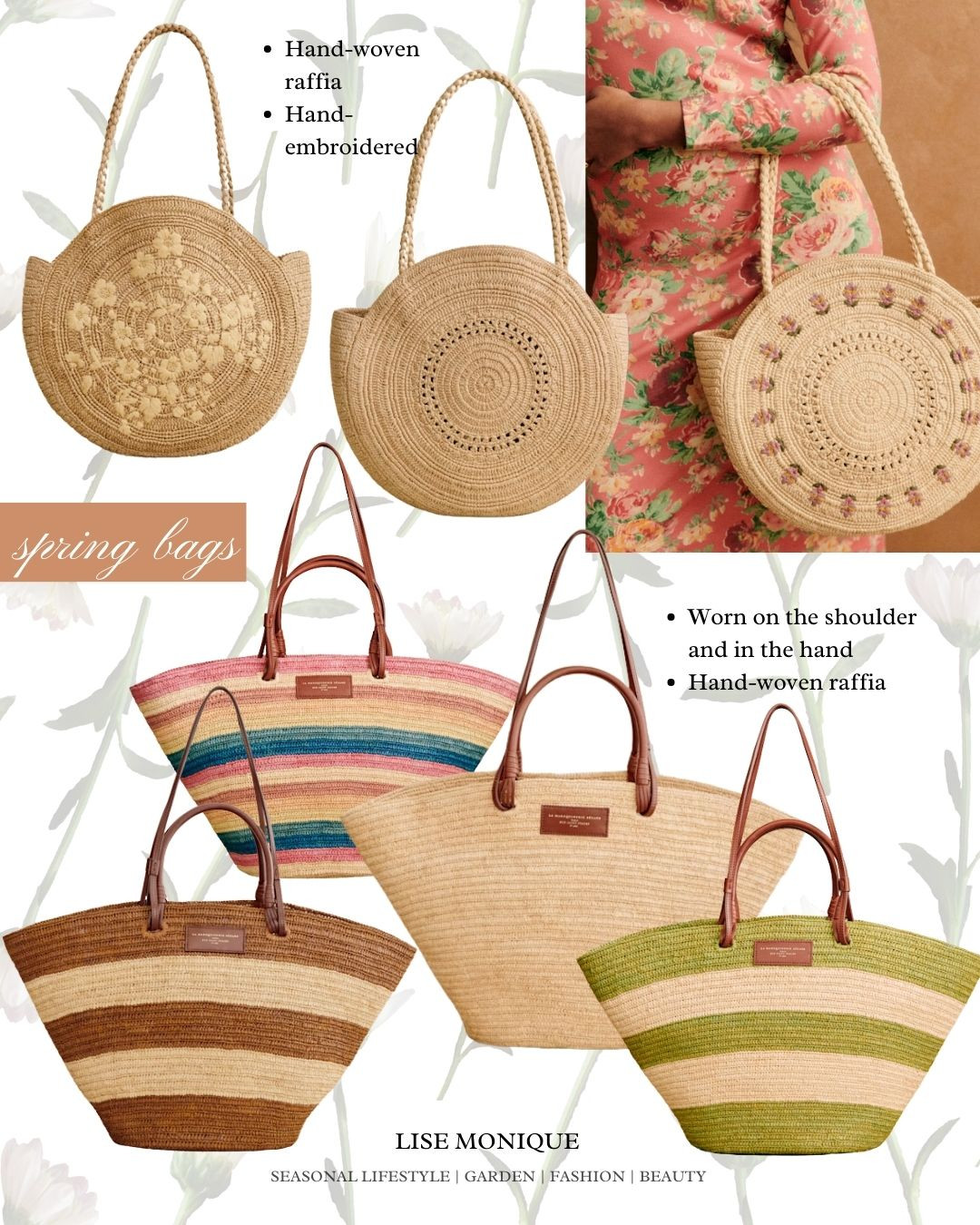 𝗦𝗣𝗥𝗜𝗡𝗚 𝗛𝗔𝗦 𝗦𝗣𝗥𝗨𝗡𝗚!
Shop the collection

𝗦𝗣𝗥𝗜𝗡𝗚 𝗔𝗧𝗧𝗜𝗥𝗘
Spring handbags celebrates new beginnings and rebirth with light, airy fabrics, vibrant colors, and prints inspired by nature. Spring hand bags offer a blend of practicality and style, with spacious interiors to carry all your essentials while often featuring an array of lighter hues, fun textures, and designs that perfectly complement the seasons aesthetics. 


#springfashion #fashion  #springstyle  #springhandbags #purse  #handbag #newarrivals  #styleinspo  

#LTKItBag #LTKSpringSale #LTKSeasonal