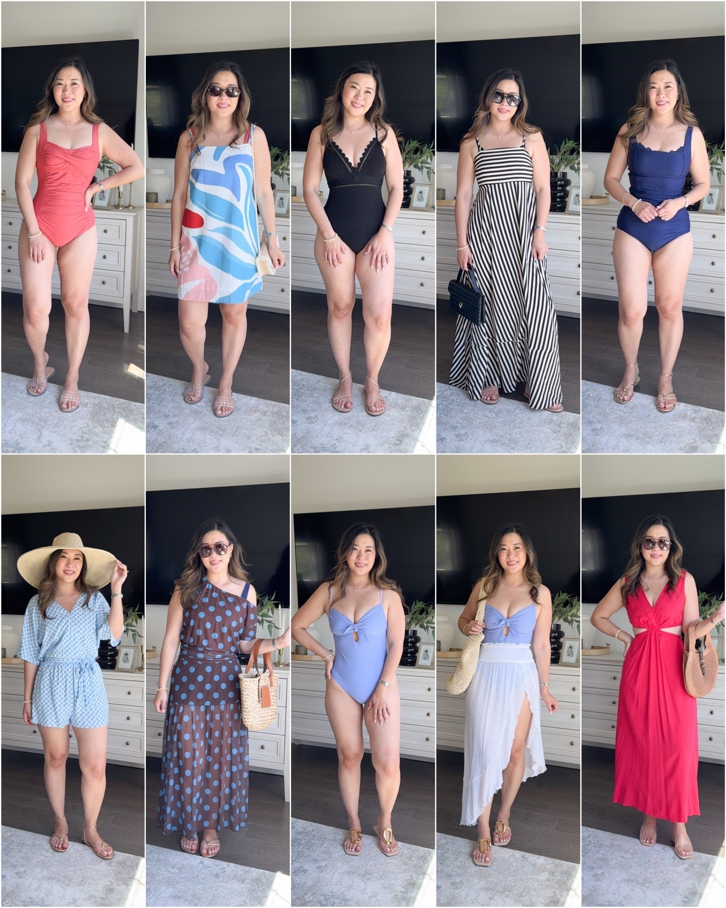 @Cupshe swimsuits and resortwear with decent coverage whether it’s tummy control or booty coverage!
Code: Mode15 for 15% off orders $70+!

Terracotta One Piece Swim: Medium
Abstract Mini Dress: Medium
Black One Piece: Small
B/W Striped Maxi Dress: Small
Tankini Swim: Medium
Romper: Medium
Polka Dot Top: Small
Polka Dot Skirt: Medium
Purple Swim: Medium
Coverup Skirt: Medium
Red Cutout Dress: Small

#Cupshe #Cupshepartner
#SanDiegoSummers #CityByTheSea #swimsuits #swimwear #bikini #vacation

#LTKTravel #LTKSwim #LTKootd