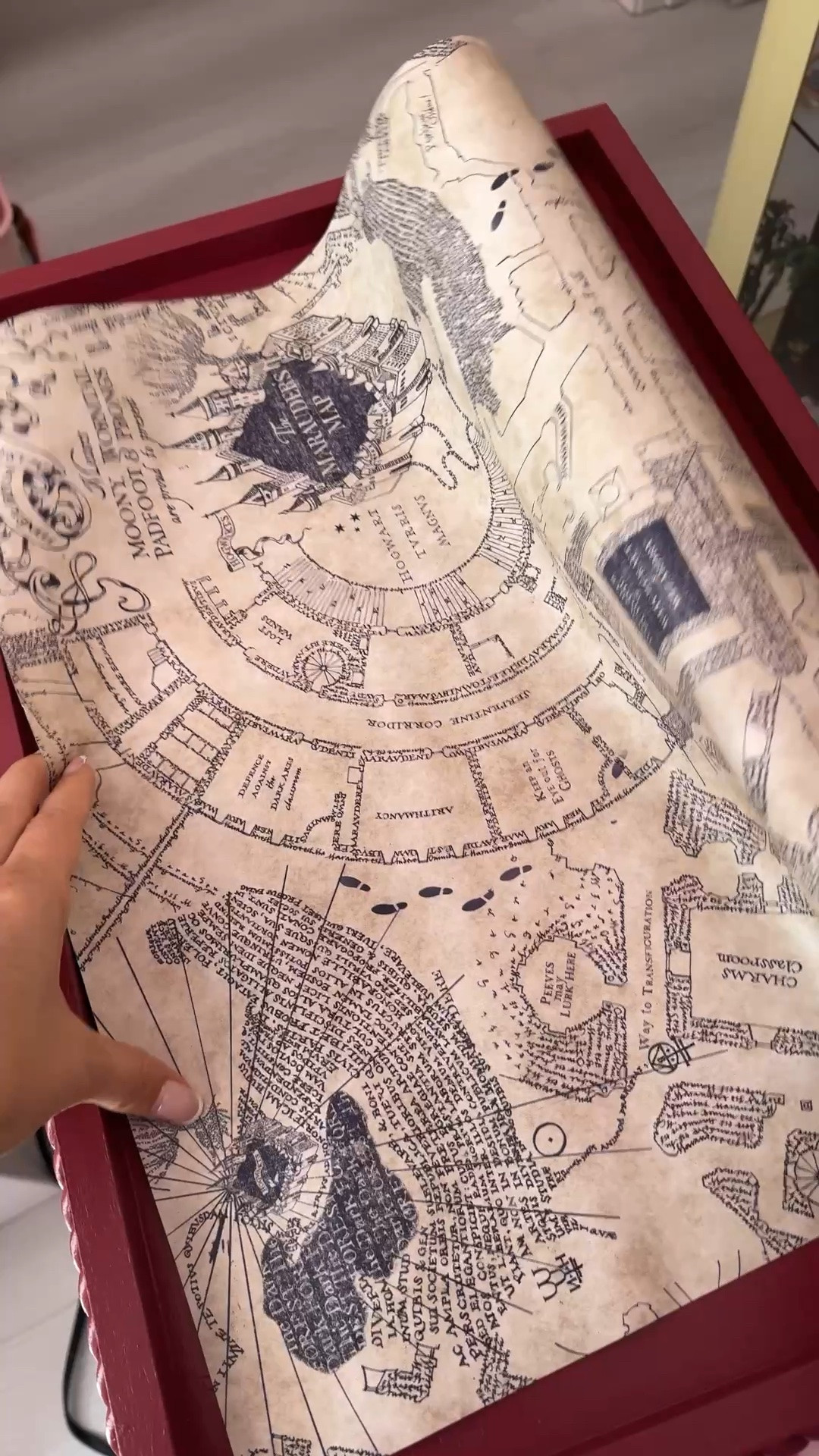 Peel and stick Marauders Map paper.