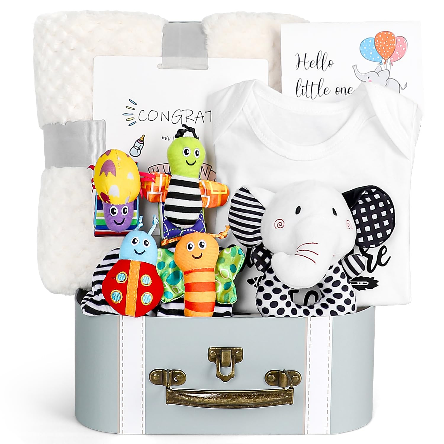 Baby Shower Gifts, Baby Gift Set, Baby Gift Basket for Girls Boys, Black and White High Contrast ... | Amazon (US)