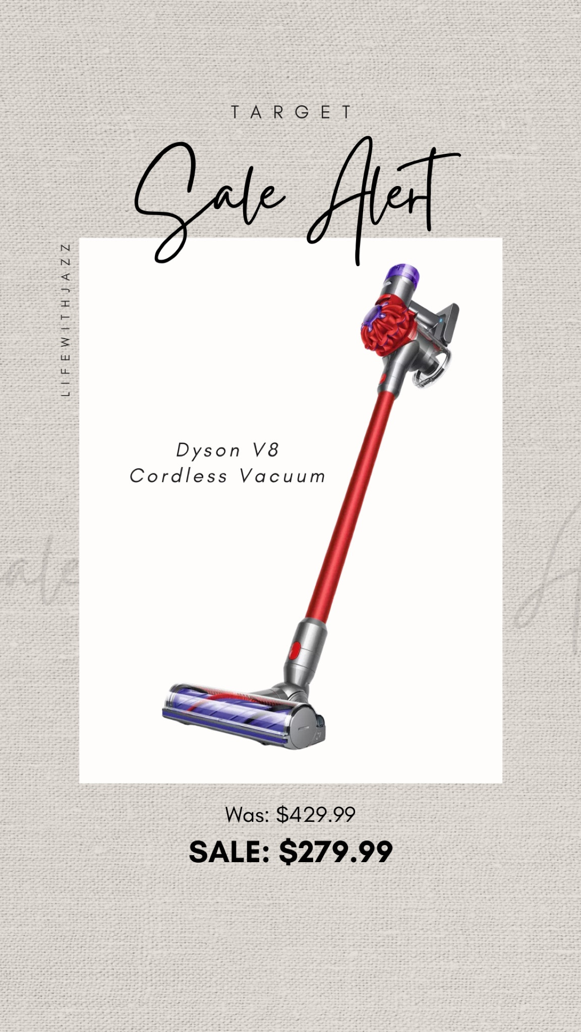 $150 off the Dyson v8 cordless vacuum only today during the target circle week! 

Home / vaccuum / Dyson 

#LTKSaleAlert #LTKHome