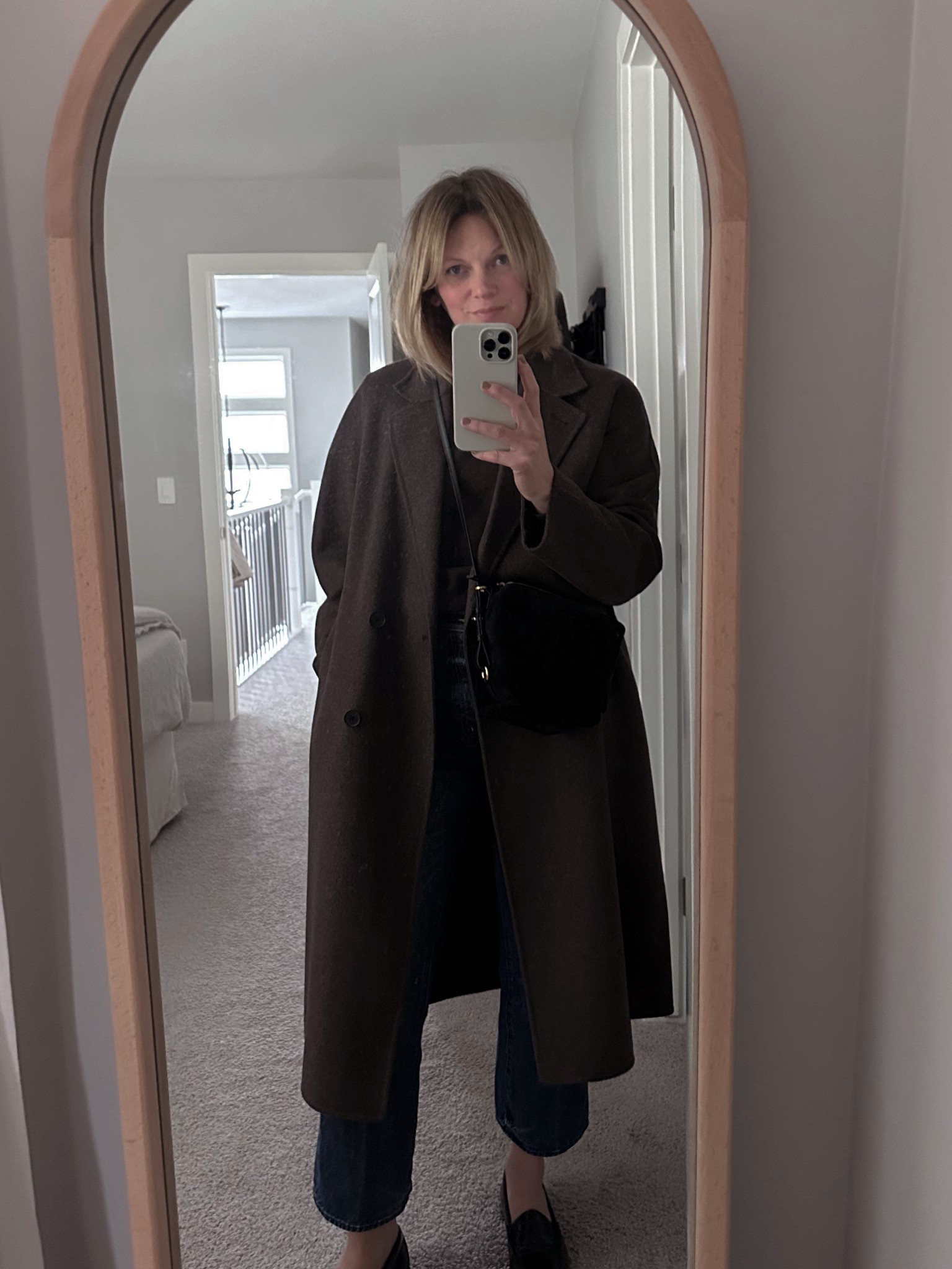 Tonal + cozy layers ~ You’ll see me in this cashmere sweater a lot, it’s such a favorite. Light weight, so easy to wear and layer. True to size in the sweater and I size down in the Slouch Jackets. 

#LTKootd #LTKOver40 #LTKStyleTip