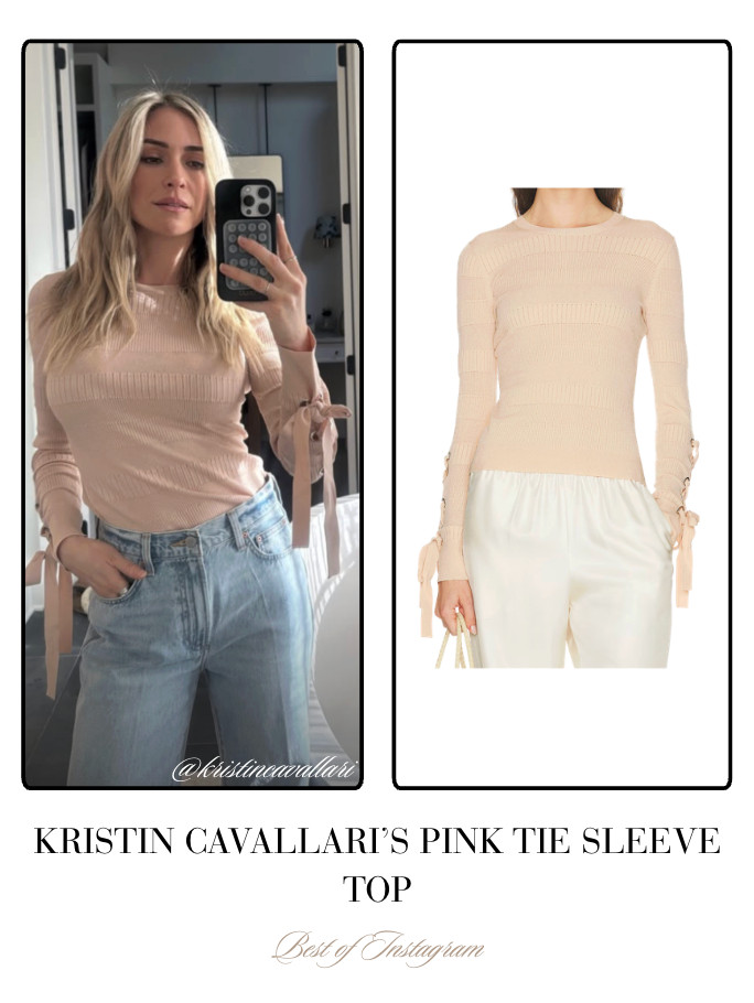 Kristin Cavallari's Pink Tie Sleeve Top 📸= @kristincavallari 

 