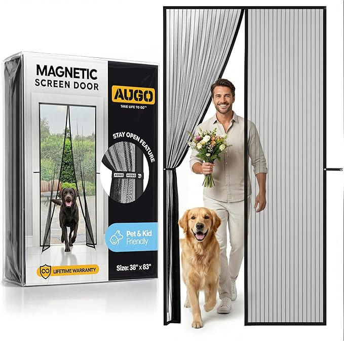 AUGO Magnetic Screen Door - Self Sealing, Heavy Duty, Hands Free Mesh Partition Keeps Bugs Out - ... | Amazon (US)