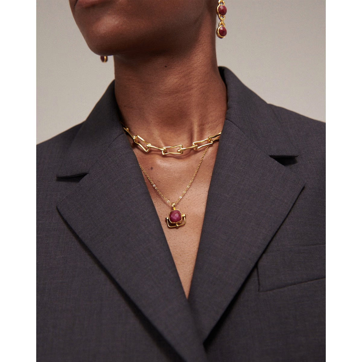 Dilara Ruby Pendant Necklace | Wolf & Badger