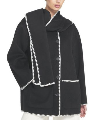 ELLE Collection Detachable Scarf Coat  | Bloomingdale's Women | Bloomingdale's (US)