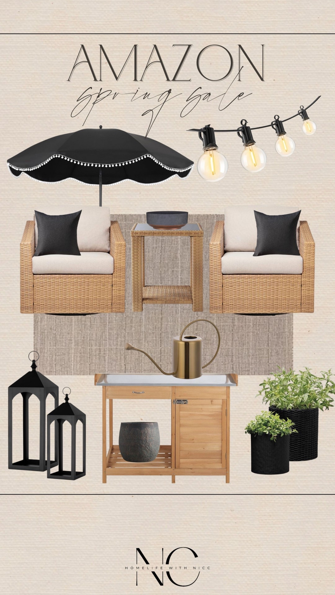 Amazon Spring Sale! 
Outdoor furniture
Patio refresh 
Outdoor refresh
Outdoor umbrella
String lights 
Outdoor lanterns
Outdoor planters
#amazonhome #amazonsale #amazonspring #amazonspringsale #patiorefresh #homerefresh #homedecor #outdoordecor #amazondecor #neutraldecor #modernorganic

#LTKSaleAlert #LTKHome #LTKSeasonal