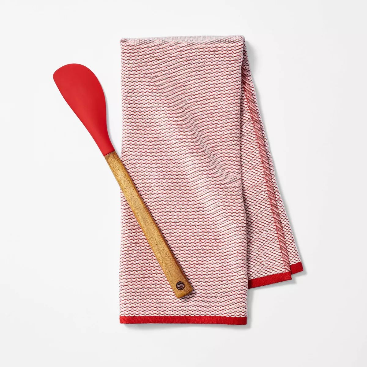 2pc Silicone Spatula and Kitchen Towel Set Red - Figmint™ | Target
