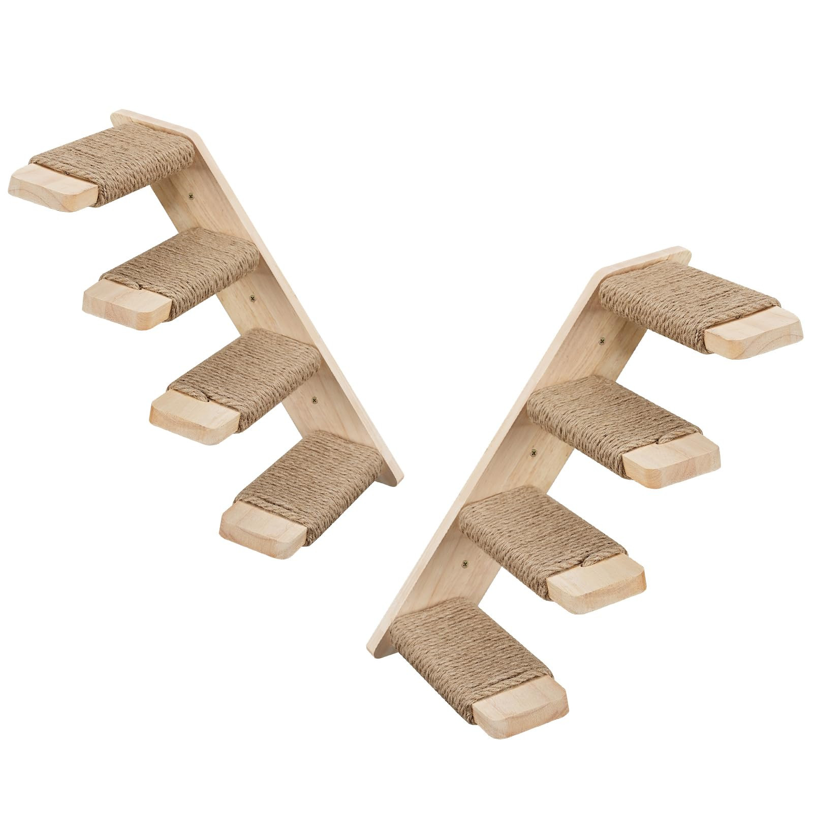 HOOBRO Cat Wall Shelves Set of 2, Wood Wall Mounted 4-Level Cat Wall Steps, Cat Wall Climber Furn... | Amazon (US)