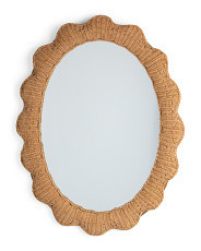 36in Wicker Scalloped Mirror | TJ Maxx