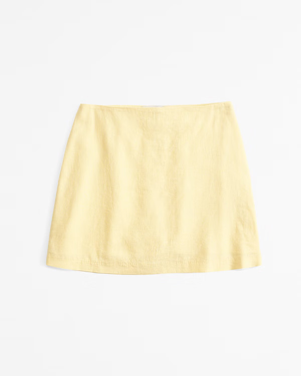 The A&F Scarlett Linen-Blend Mini Skort | Abercrombie & Fitch (US)