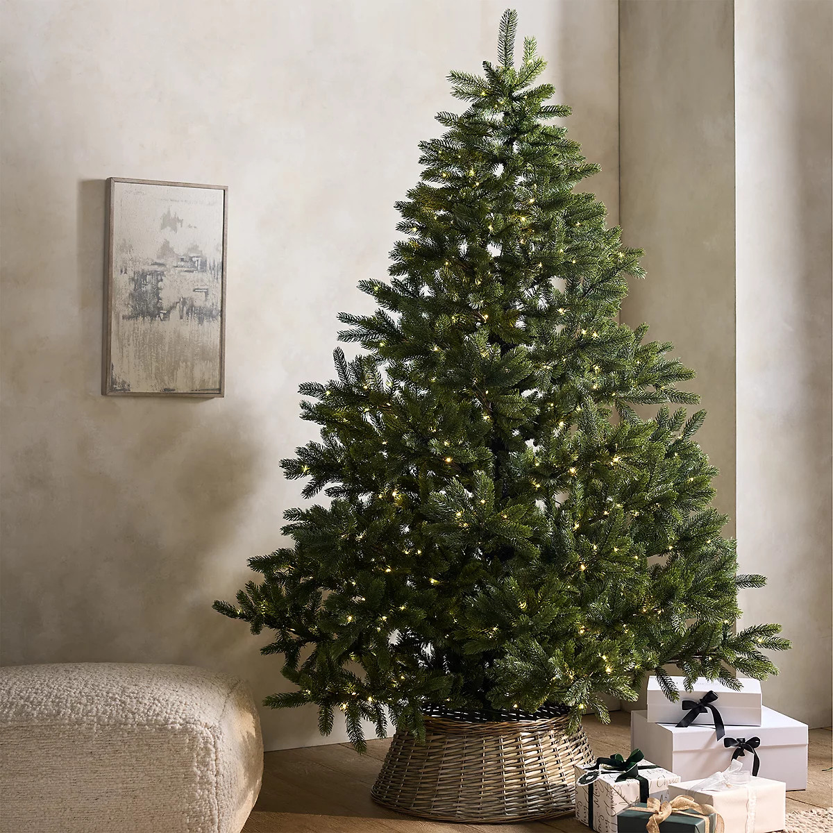 7.5ft Symons Pre-Lit Christmas Tree and Tree Skirt | The White Company UK & ROW