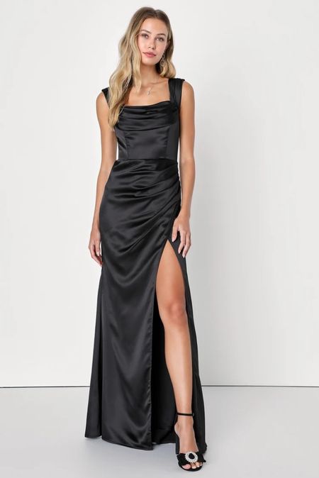✨New Arrival: Stunning Arrival Black Satin Off-The-Shoulder Maxi Dress✨ | Holiday | Special Occasion | New Year | Classic | Gown | Wedding Guest | Glam | Family Photos | Formal | 

#LTKstyletip #LTKHoliday #LTKwedding