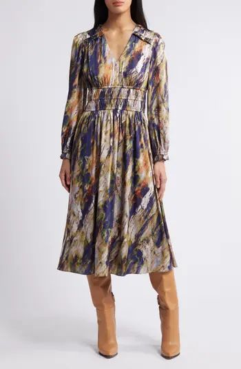 Julia Jordan Abstract Print Long Sleeve Midi Dress | Nordstrom | Nordstrom