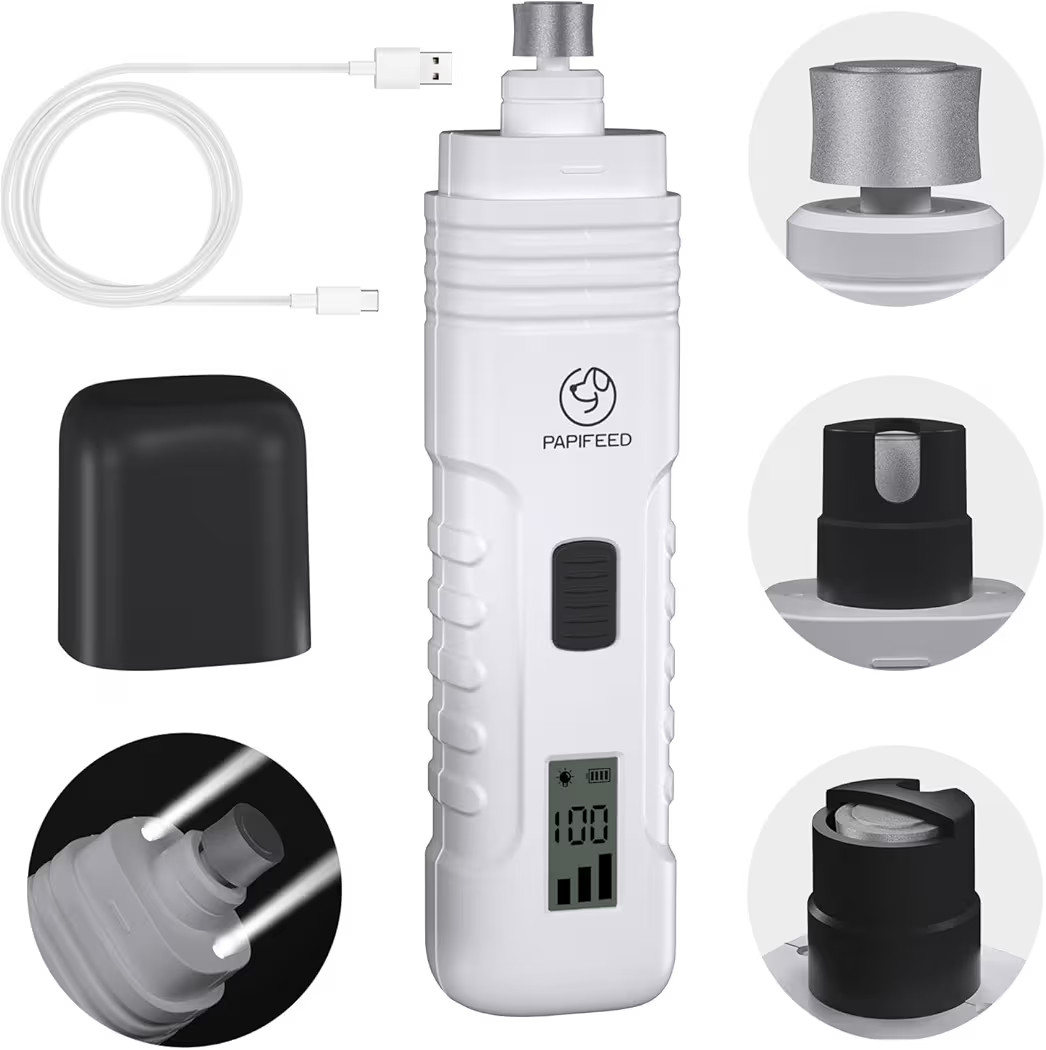PAPIFEED Dog Nail Grinder Professional Pets, 3-Speed Electric Quiet Dog Nail Grinder, Rechargeabl... | Amazon (US)