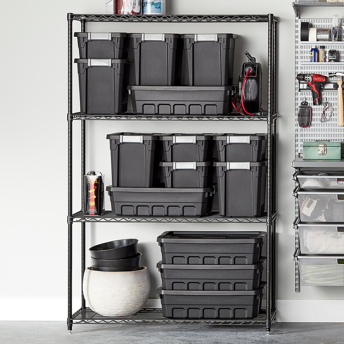 InterMetro Black 4-Shelf Starter Unit | The Container Store