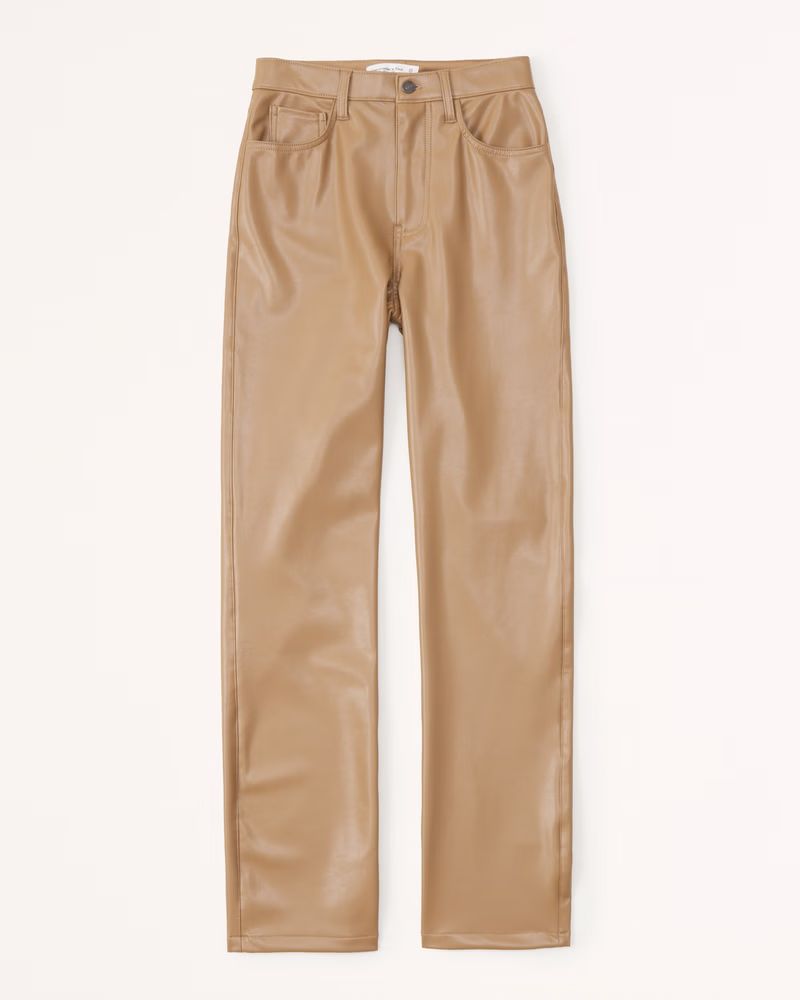 Women's Vegan Leather 90s Straight Pants | Women's Best Dressed Guest - Party Collection | Abercr... | Abercrombie & Fitch (US)