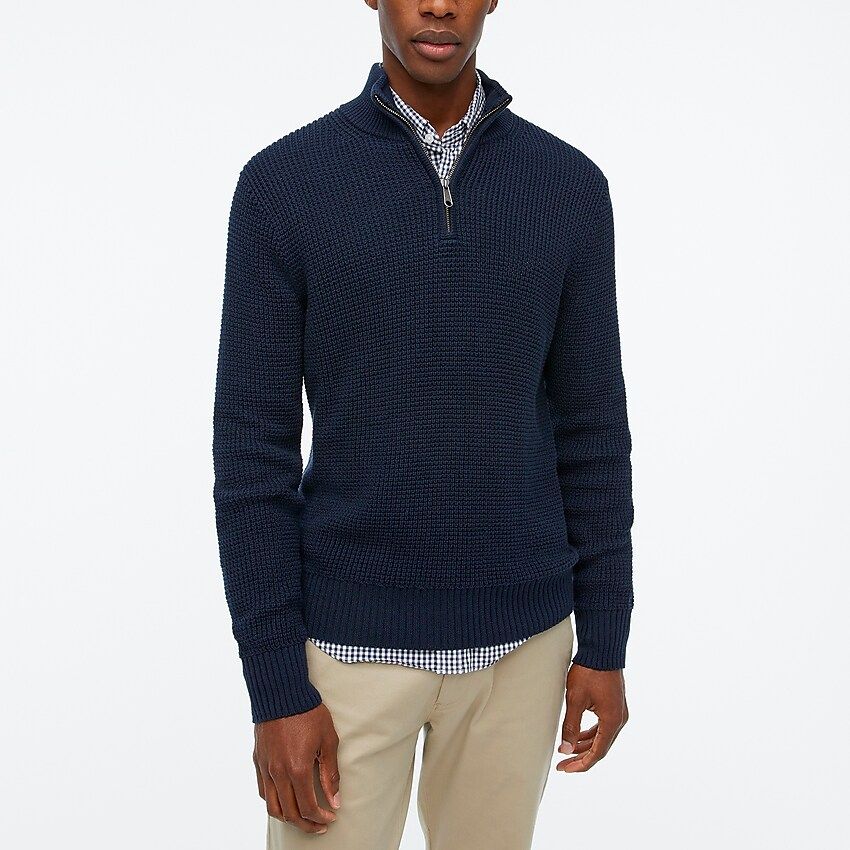 Cotton waffle half-zip sweater | J.Crew Factory