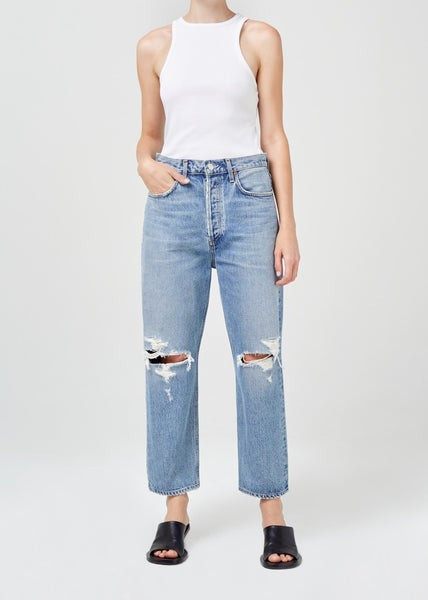 90's Crop Mid Rise Loose Fit in Suspend | AGOLDE