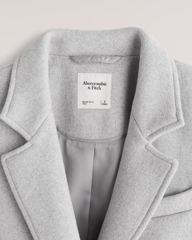 Women's Tailored Wool-Blend Dad Coat | Women's Coats & Jackets | Abercrombie.com | Abercrombie & Fitch (US)