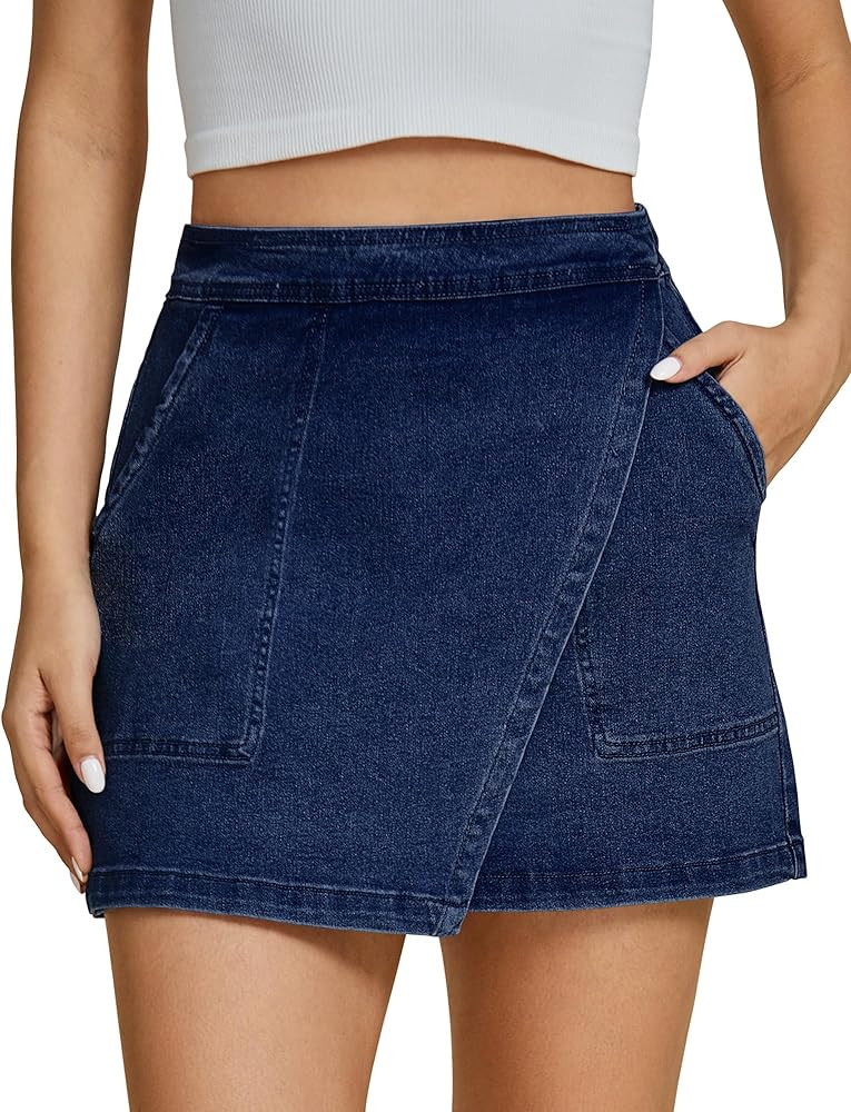 luvamia Jean Skirts Denim Mini Short Skirt | Amazon (US)