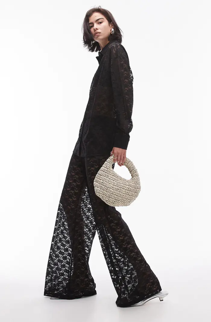 Lace Straight Leg Pants | Nordstrom