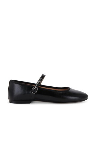 Vinetta Flat in Black Leather | Revolve Clothing (Global)