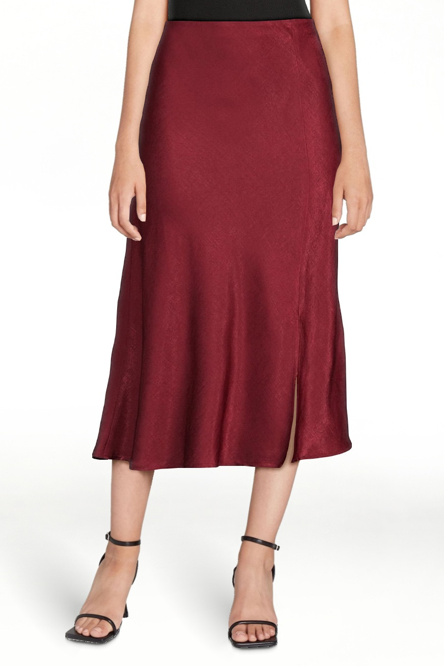 Time and Tru Women's Satin Midi Skirt with Side Slit, Sizes XS-XXXL - Walmart.com | Walmart (US)