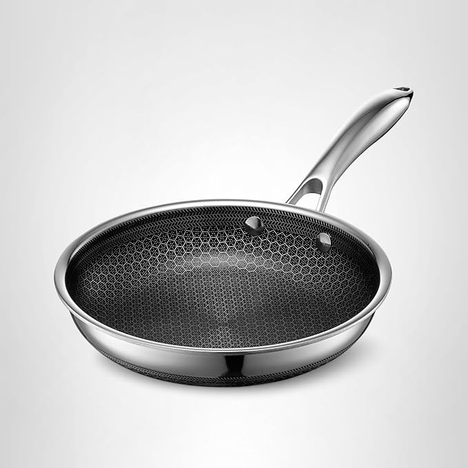 HexClad 10 Inch Hybrid Nonstick Frying Pan, Stay-Cool Handle, Dishwasher and Oven Safe, Induction... | Amazon (US)