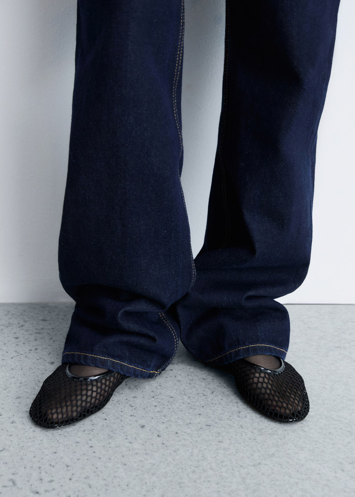 Mesh ballerina shoes | MANGO (UK)