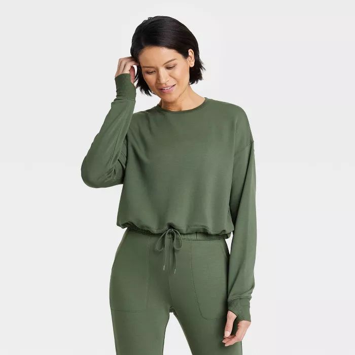 Women's Cozy Soft Fleece Crewneck Pullover Sweatshirt - All in Motion™ | Target