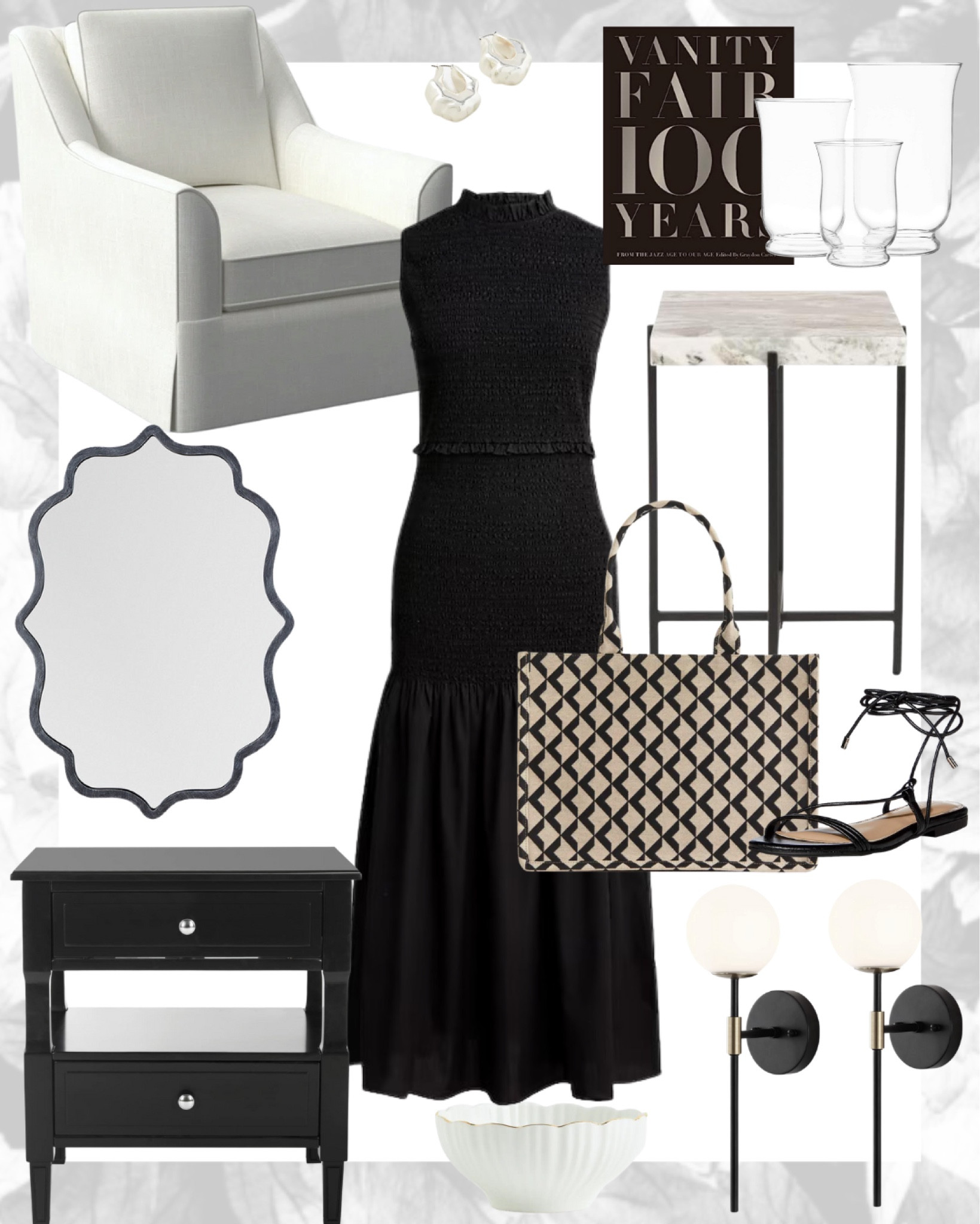 Black and white home and fashion! This dress is so pretty for date night 🖤

Lowe's, Amazon, h&m, Ballard, j crew, summer fashion, fashion finds, black dress, sandals, purse, tote, end table, nightstand, mirror, swivel chair, upholstered chair, coffee table book, earrings, vase, decorative bowl, hole decor, living room, bedroom, style tip, modern home decor, interior design, fashion

#LTKstyletip #LTKunder100 #LTKhome