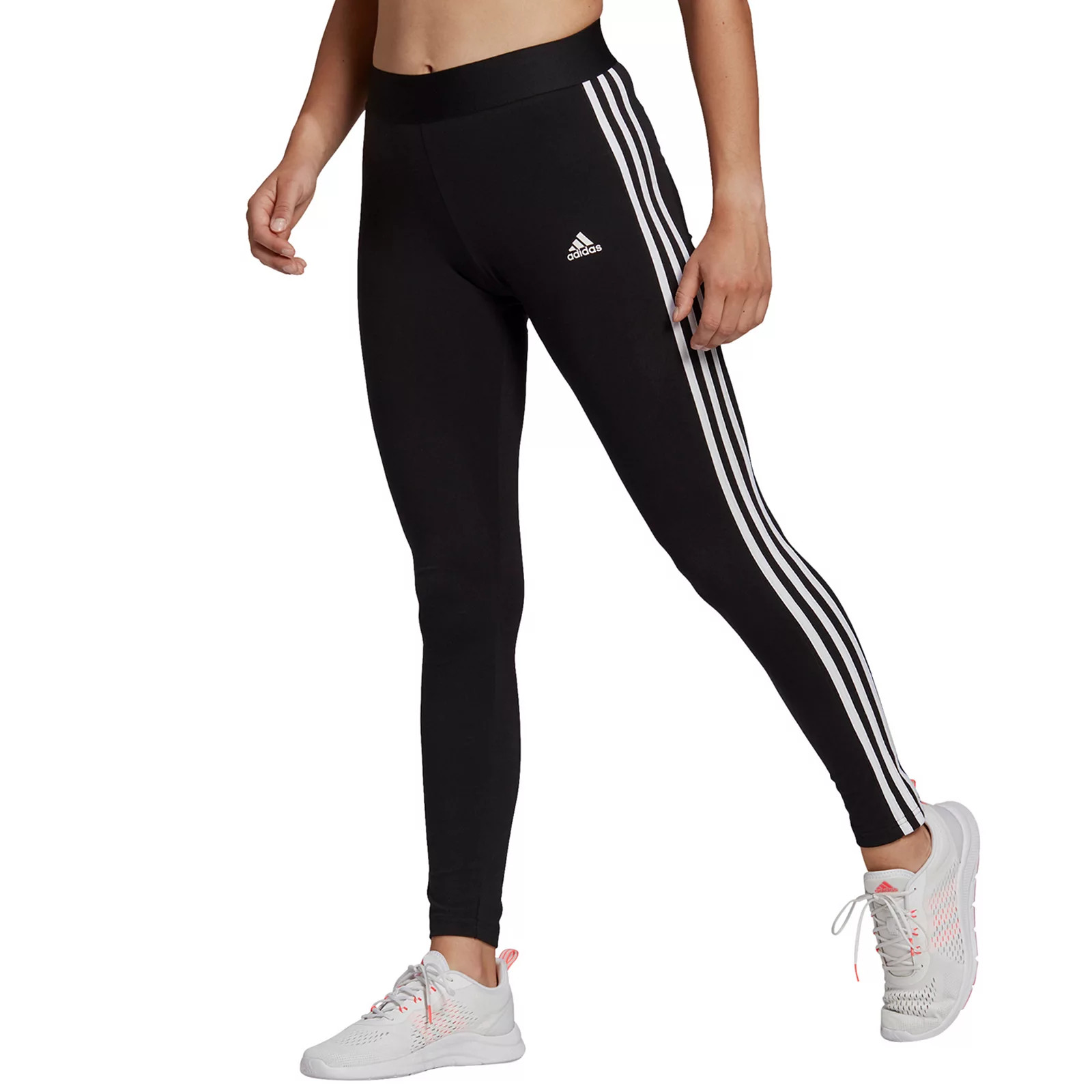 Women's adidas 3-Stripe High-Waisted Leggings, Size: Small, Black | Kohl's