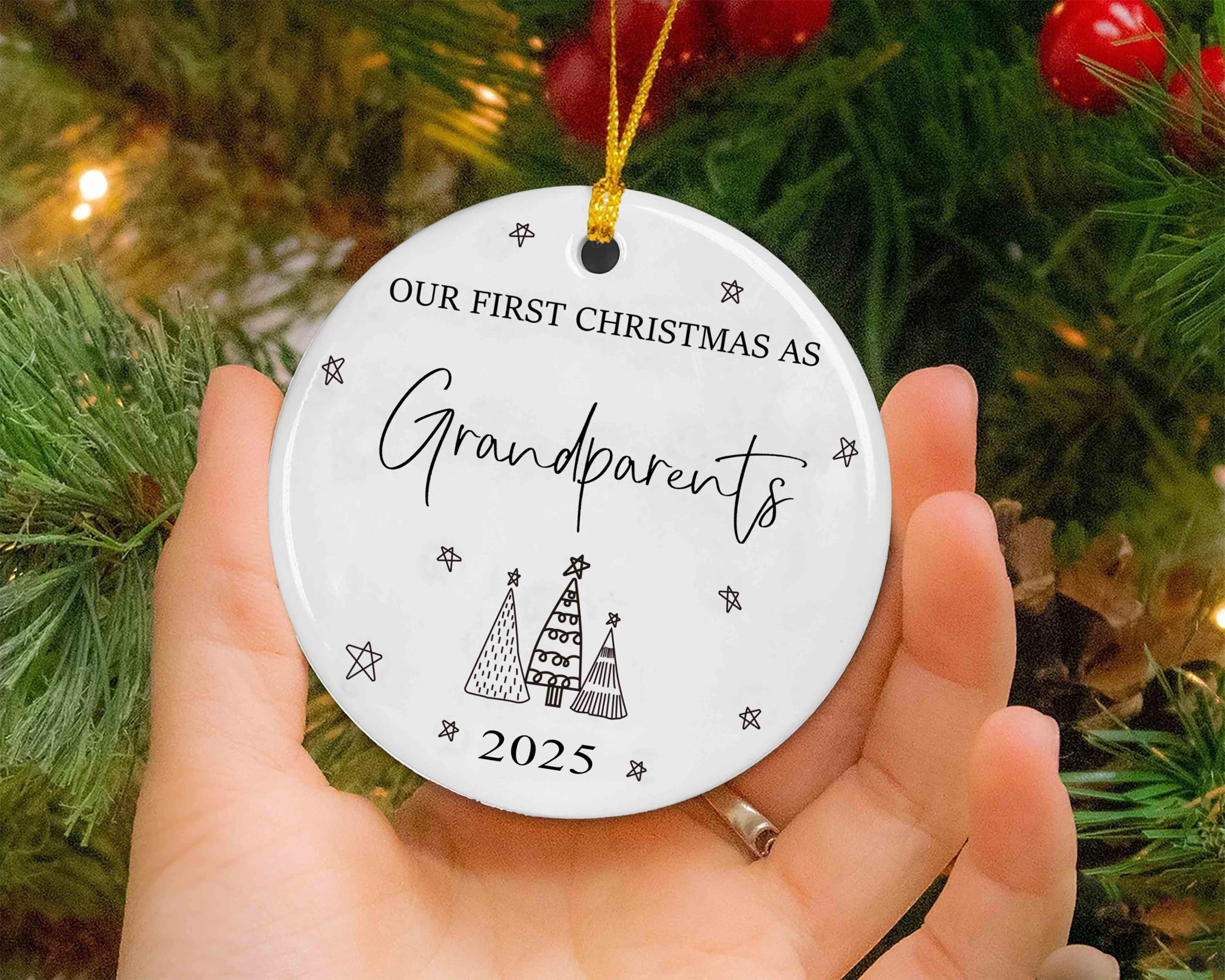 Heart Shaped Ornament-2025 Grandparents Christmas Ornament Decor-Our First Christmas as Grandpare... | Amazon (US)